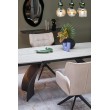 VITRUS extension table, light travertine / black VITRUS extension table, light travertine / black