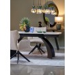 VITRUS extension table, light travertine / black VITRUS extension table, light travertine / black