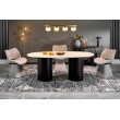 JULIUS oval table, light travertine / black JULIUS oval table, light travertine / black