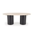 JULIUS oval table, light travertine / black JULIUS oval table, light travertine / black