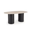 JULIUS oval table, light travertine / black JULIUS oval table, light travertine / black