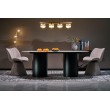 JULIUS oval table, light travertine / black JULIUS oval table, light travertine / black