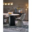 JULIUS oval table, light travertine / black JULIUS oval table, light travertine / black