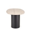 JULIUS oval table, light travertine / black JULIUS oval table, light travertine / black