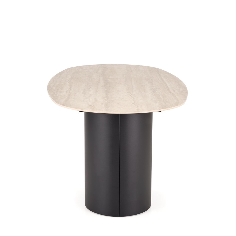 JULIUS oval table, light travertine / black JULIUS oval table, light travertine / black