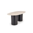 JULIUS oval table, light travertine / black JULIUS oval table, light travertine / black