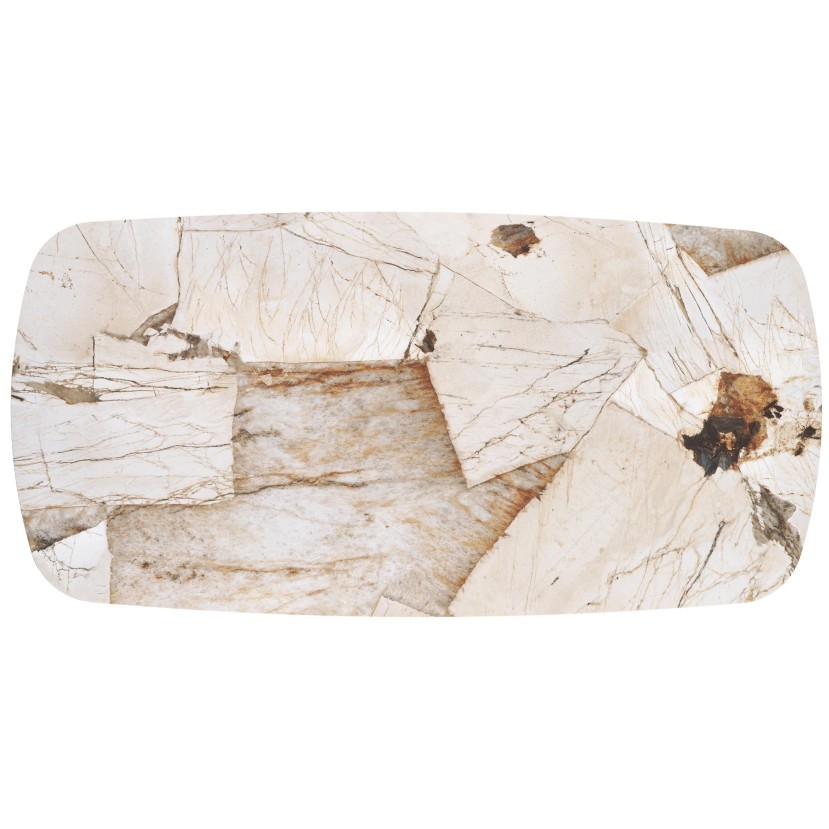 ALTER oval table, beige marble / black ALTER oval table, beige marble / black