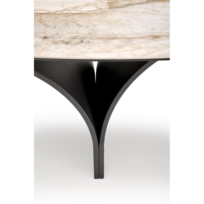 ALTER oval table, beige marble / black ALTER oval table, beige marble / black