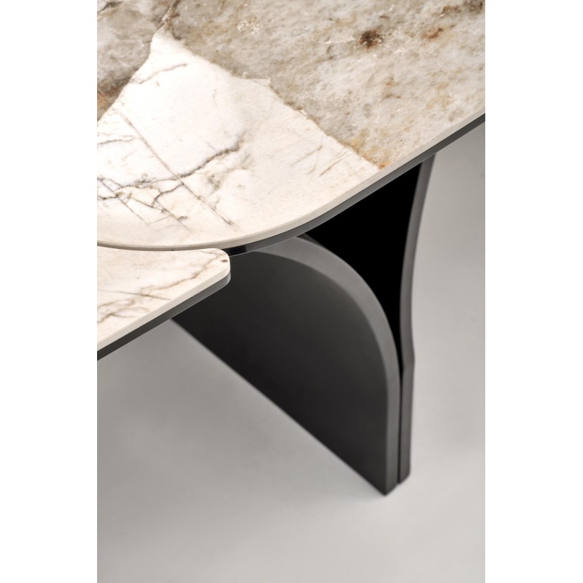 ALTER oval table, beige marble / black ALTER oval table, beige marble / black