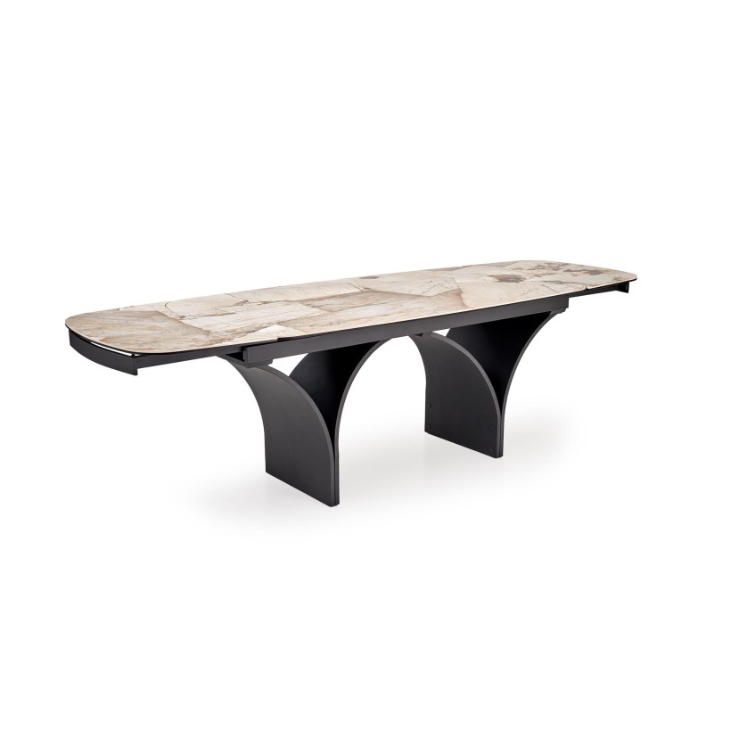 ALTER oval table, beige marble / black ALTER oval table, beige marble / black
