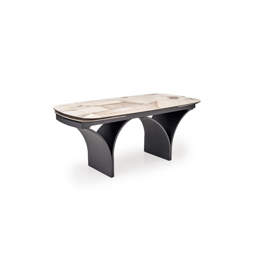 ALTER oval table, beige marble / black ALTER oval table, beige marble / black