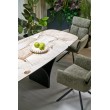 ALTER oval table, beige marble / black ALTER oval table, beige marble / black