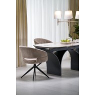ALTER oval table, beige marble / black ALTER oval table, beige marble / black