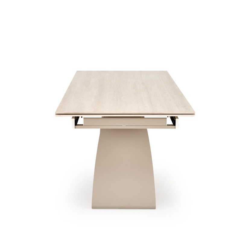 HILARIO extension table, light travertine/cashmere HILARIO extension table, light travertine/cashmere