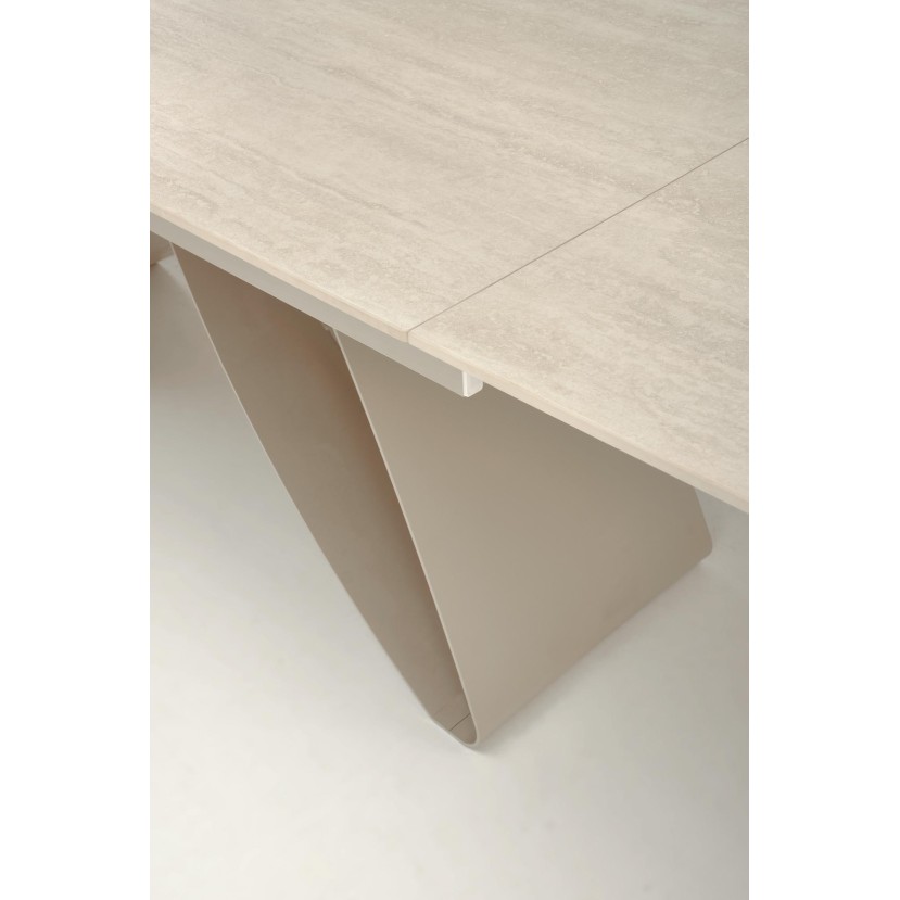 HILARIO extension table, light travertine/cashmere HILARIO extension table, light travertine/cashmere