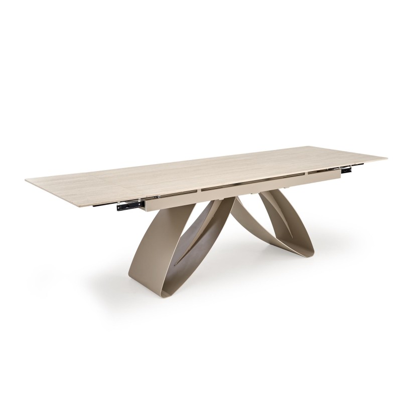 HILARIO extension table, light travertine/cashmere HILARIO extension table, light travertine/cashmere