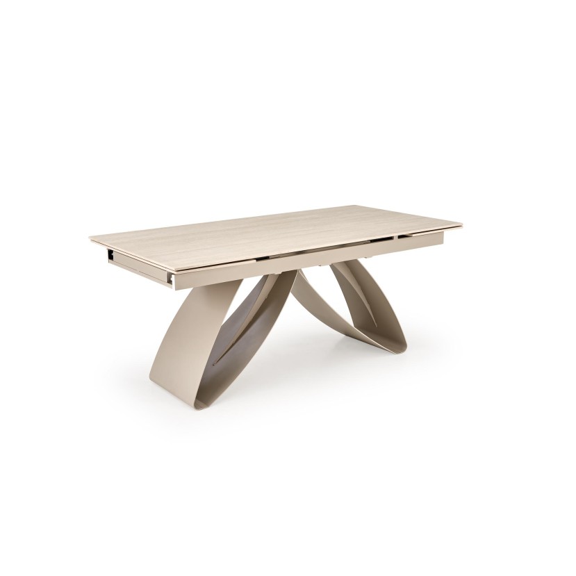 HILARIO extension table, light travertine/cashmere HILARIO extension table, light travertine/cashmere