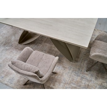 HILARIO extension table, light travertine/cashmere HILARIO extension table, light travertine/cashmere