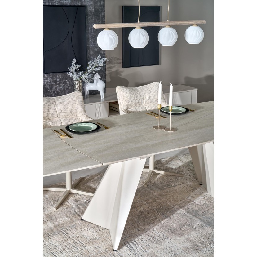ARMANI extension table, trawertine / cashmere ARMANI extension table, trawertine / cashmere