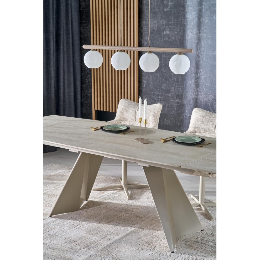 ARMANI extension table, trawertine / cashmere ARMANI extension table, trawertine / cashmere