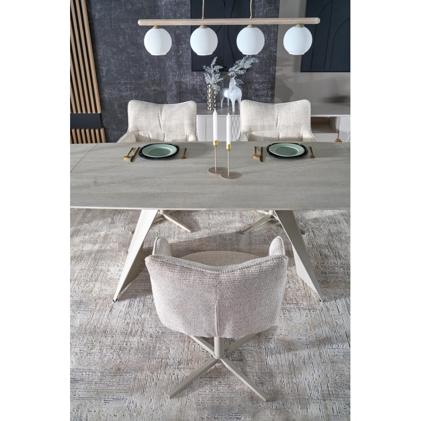 ARMANI extension table, trawertine / cashmere ARMANI extension table, trawertine / cashmere