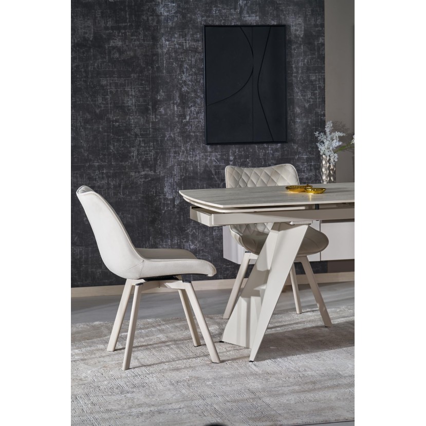 ARMANI extension table, trawertine / cashmere ARMANI extension table, trawertine / cashmere