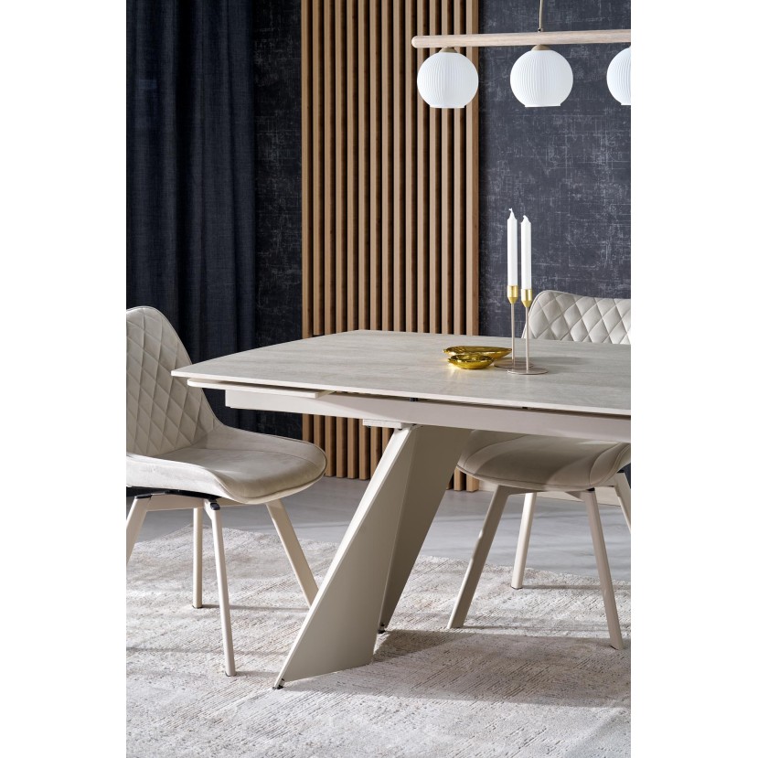 ARMANI extension table, trawertine / cashmere ARMANI extension table, trawertine / cashmere