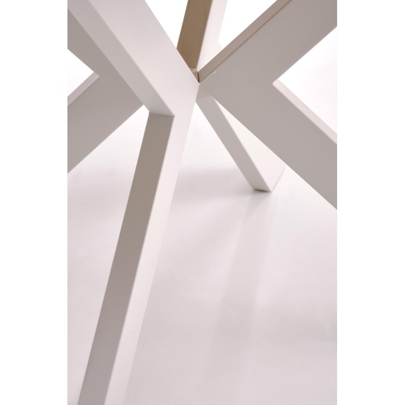 PERONI extension table, hikora oak / cashmere