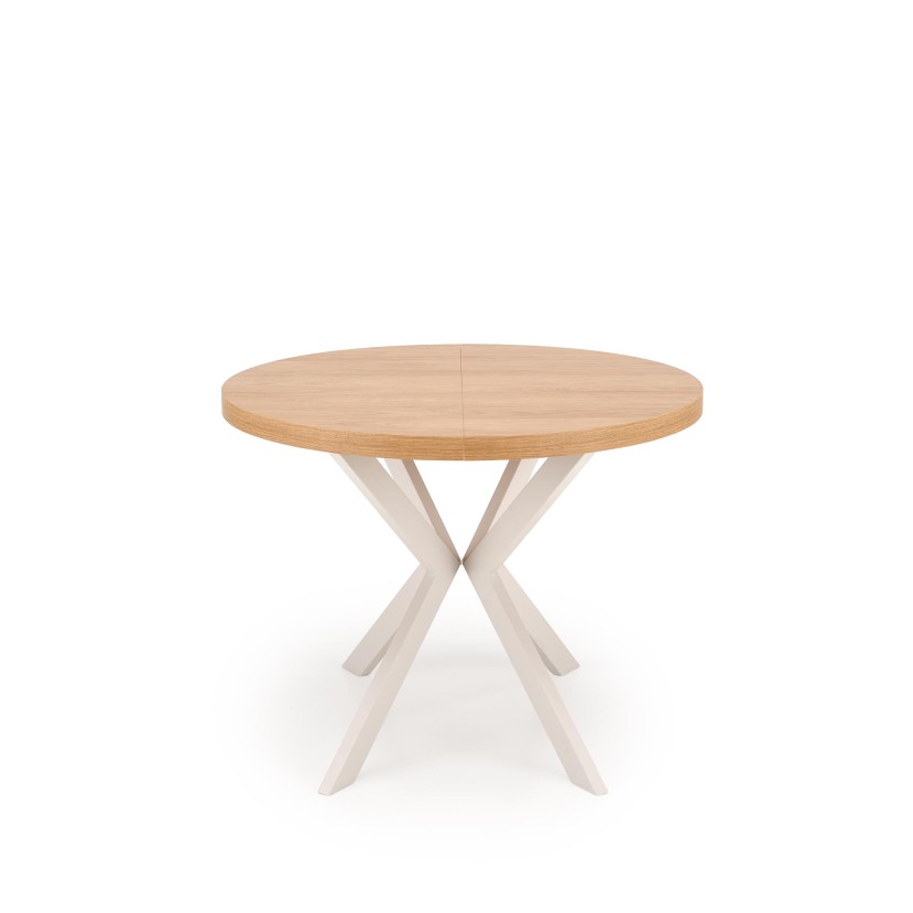 PERONI extension table, hikora oak / cashmere