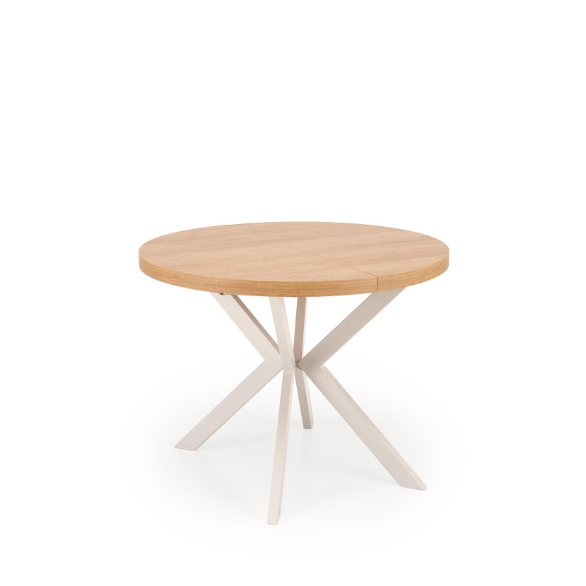 PERONI extension table, hikora oak / cashmere