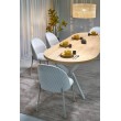 PERONI extension table, hikora oak / cashmere