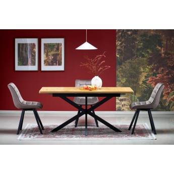 HOLTER extension table, top - gold oak, legs - black