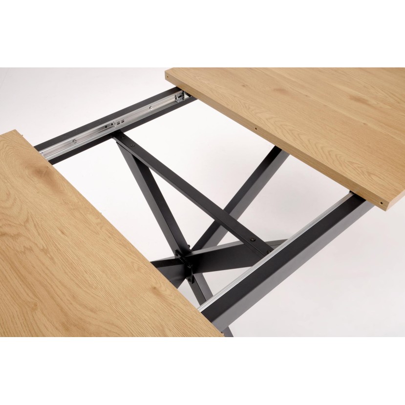 HOLTER extension table, top - gold oak, legs - black HOLTER extension table, top - gold oak, legs - black