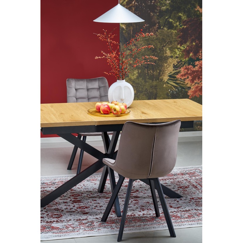 HOLTER extension table, top - gold oak, legs - black HOLTER extension table, top - gold oak, legs - black