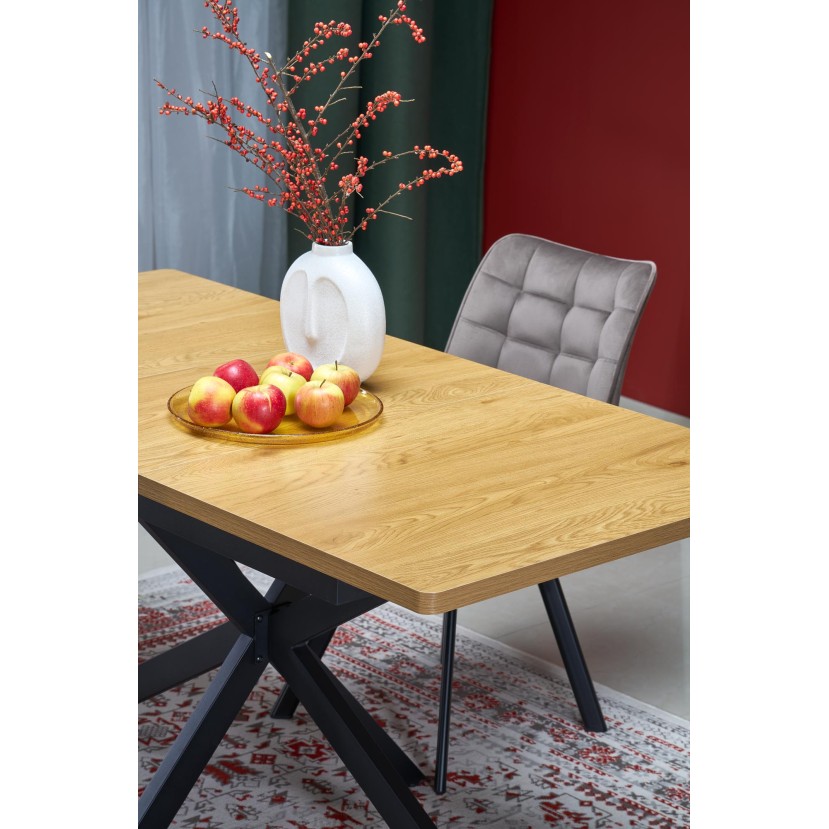 HOLTER extension table, top - gold oak, legs - black HOLTER extension table, top - gold oak, legs - black