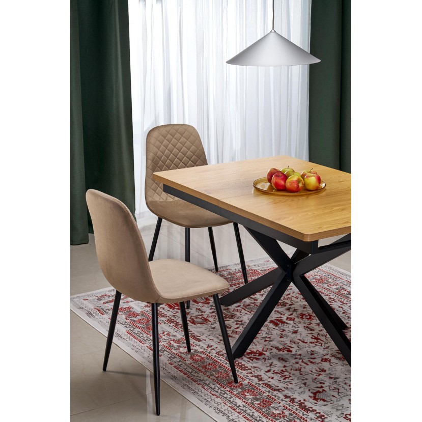 HOLTER extension table, top - gold oak, legs - black HOLTER extension table, top - gold oak, legs - black