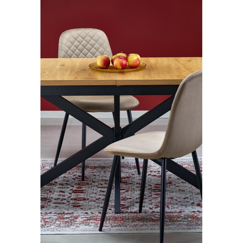 HOLTER extension table, top - gold oak, legs - black HOLTER extension table, top - gold oak, legs - black
