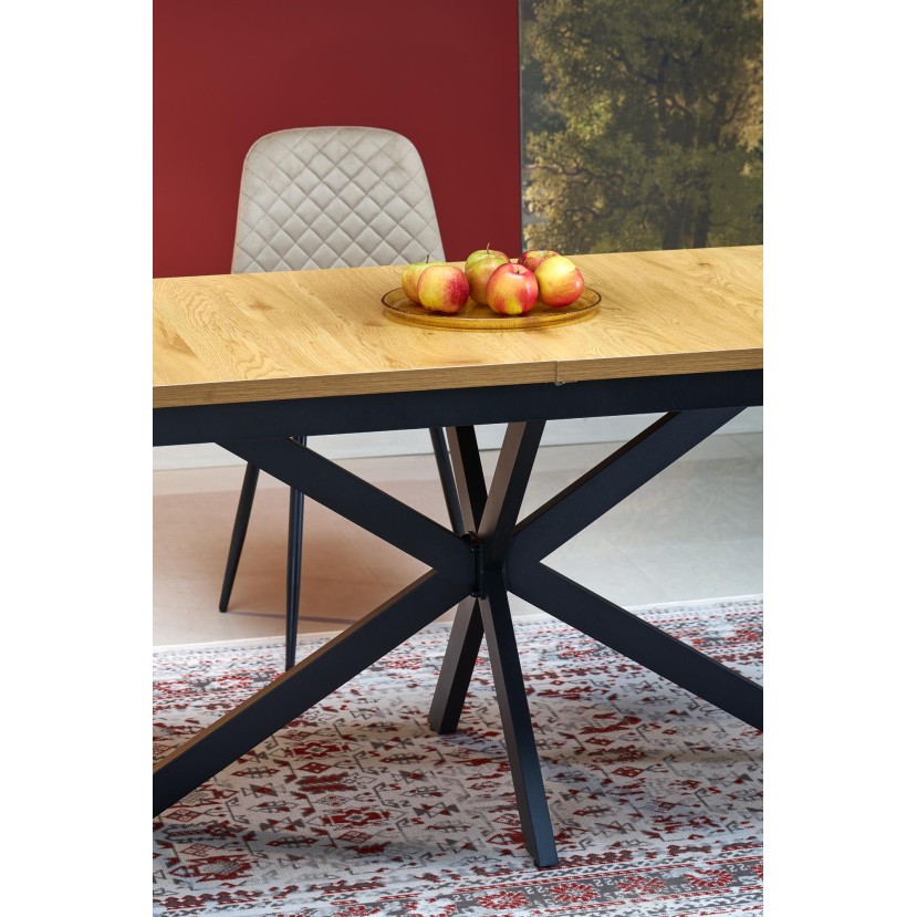 HOLTER extension table, top - gold oak, legs - black HOLTER extension table, top - gold oak, legs - black