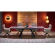 MARVIN extension table, top - maroon marble, legs - black MARVIN extension table, top - maroon marble, legs - black