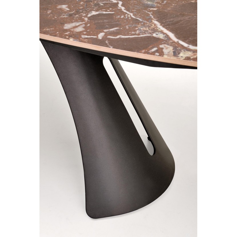 MARVIN extension table, top - maroon marble, legs - black MARVIN extension table, top - maroon marble, legs - black