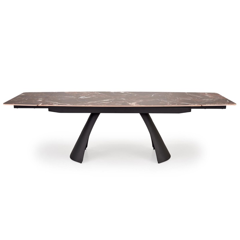 MARVIN extension table, top - maroon marble, legs - black MARVIN extension table, top - maroon marble, legs - black