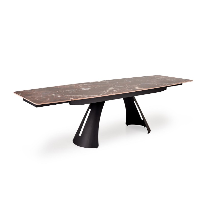 MARVIN extension table, top - maroon marble, legs - black MARVIN extension table, top - maroon marble, legs - black