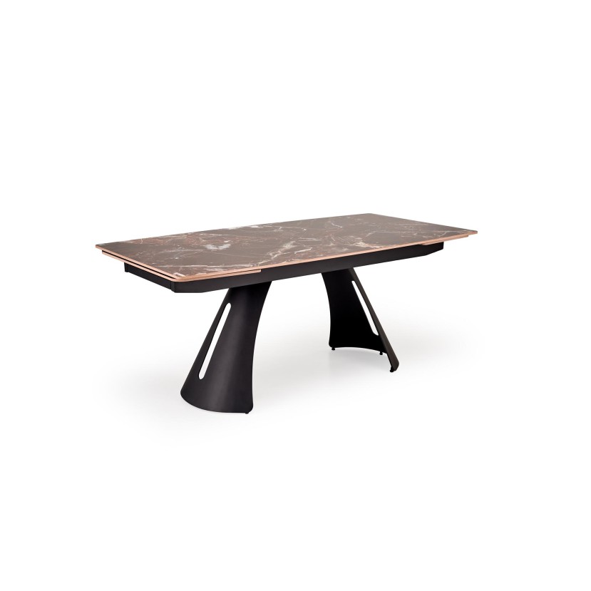 MARVIN extension table, top - maroon marble, legs - black MARVIN extension table, top - maroon marble, legs - black