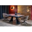 MARVIN extension table, top - maroon marble, legs - black MARVIN extension table, top - maroon marble, legs - black
