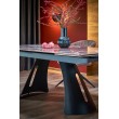 MARVIN extension table, top - maroon marble, legs - black MARVIN extension table, top - maroon marble, legs - black