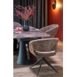 MARVIN extension table, top - maroon marble, legs - black MARVIN extension table, top - maroon marble, legs - black