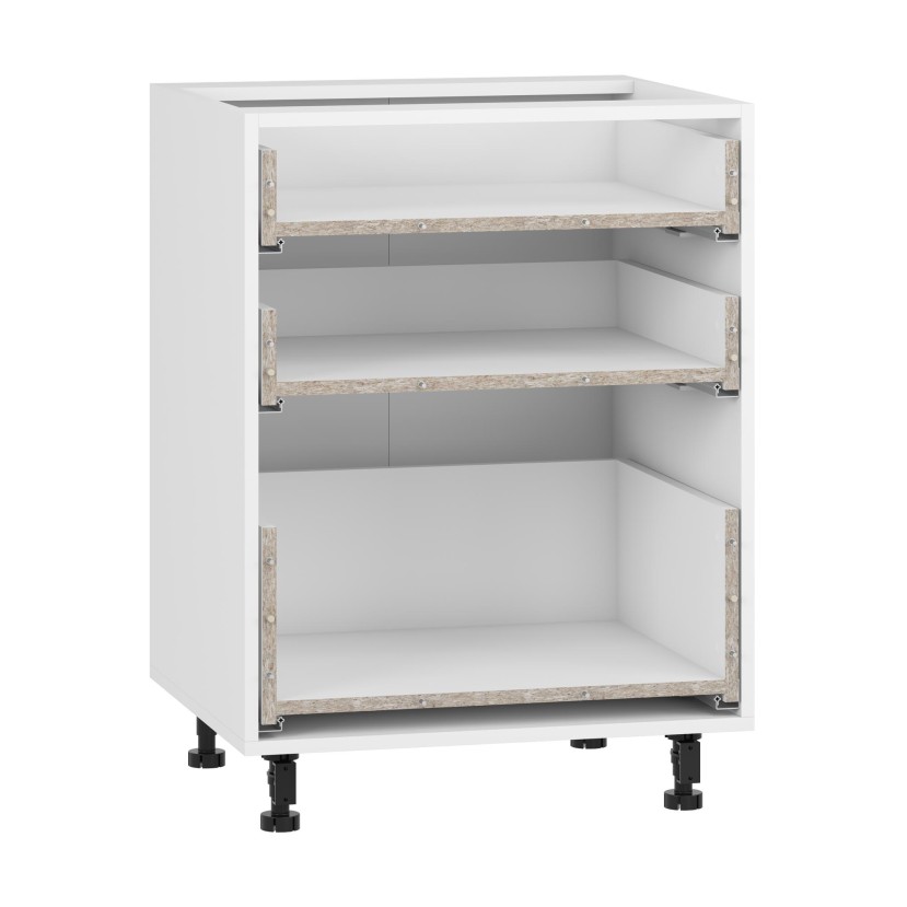 VENTO D3S_H-60/82 carcass, lower cabinet with drawers white