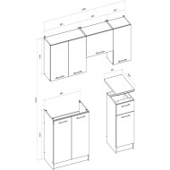 CORONA 180 kitchen set, cremona oak