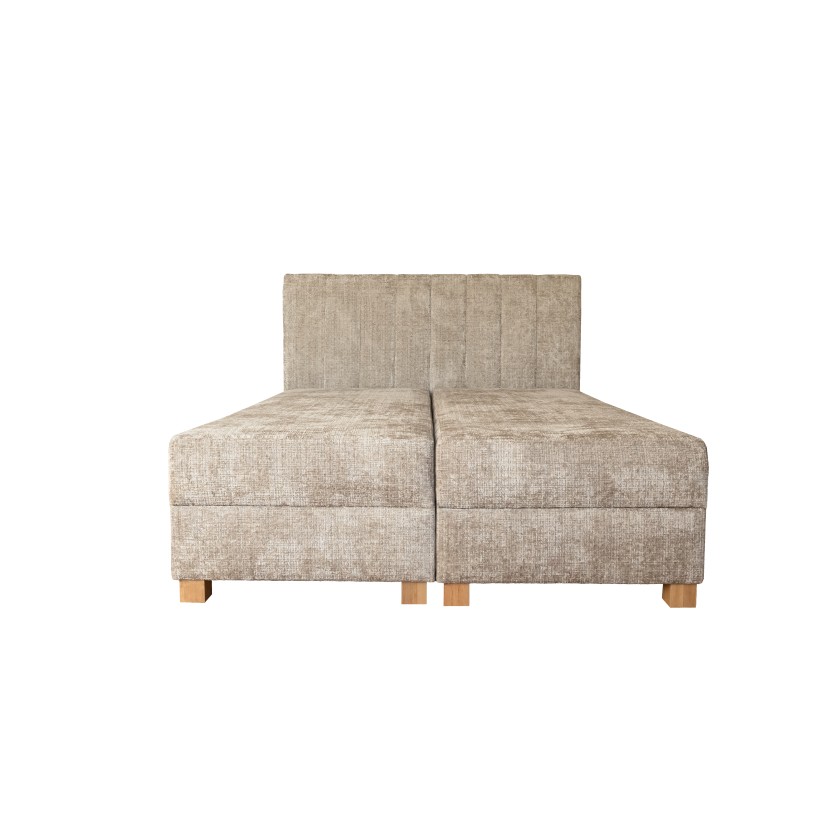 LARGO 160 bed with bedding container and built-in mattress, beige