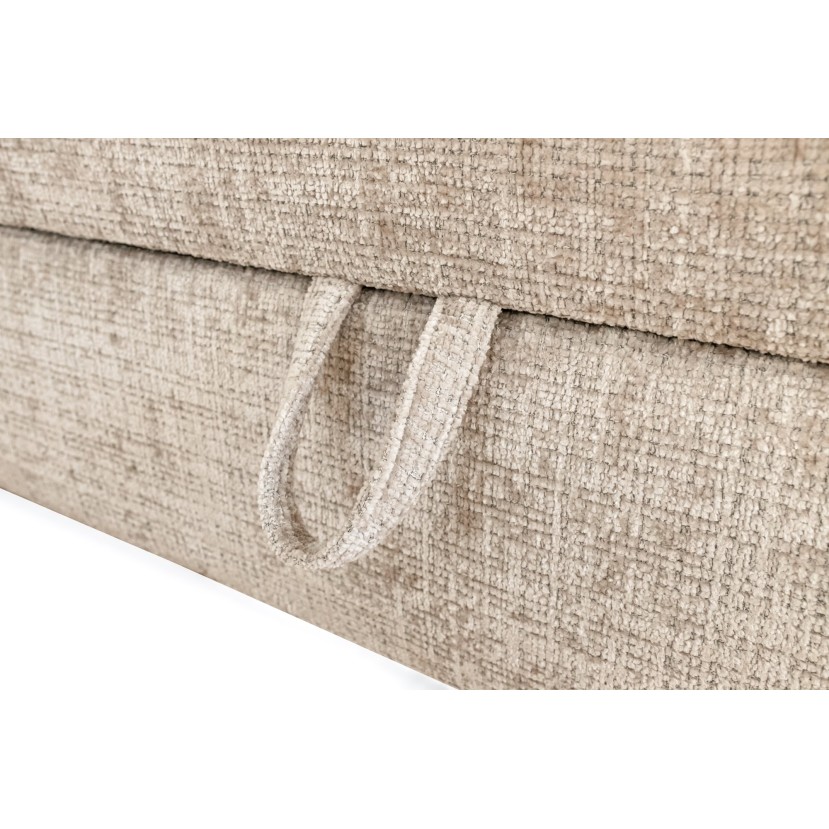 LARGO 160 bed with bedding container and built-in mattress, beige